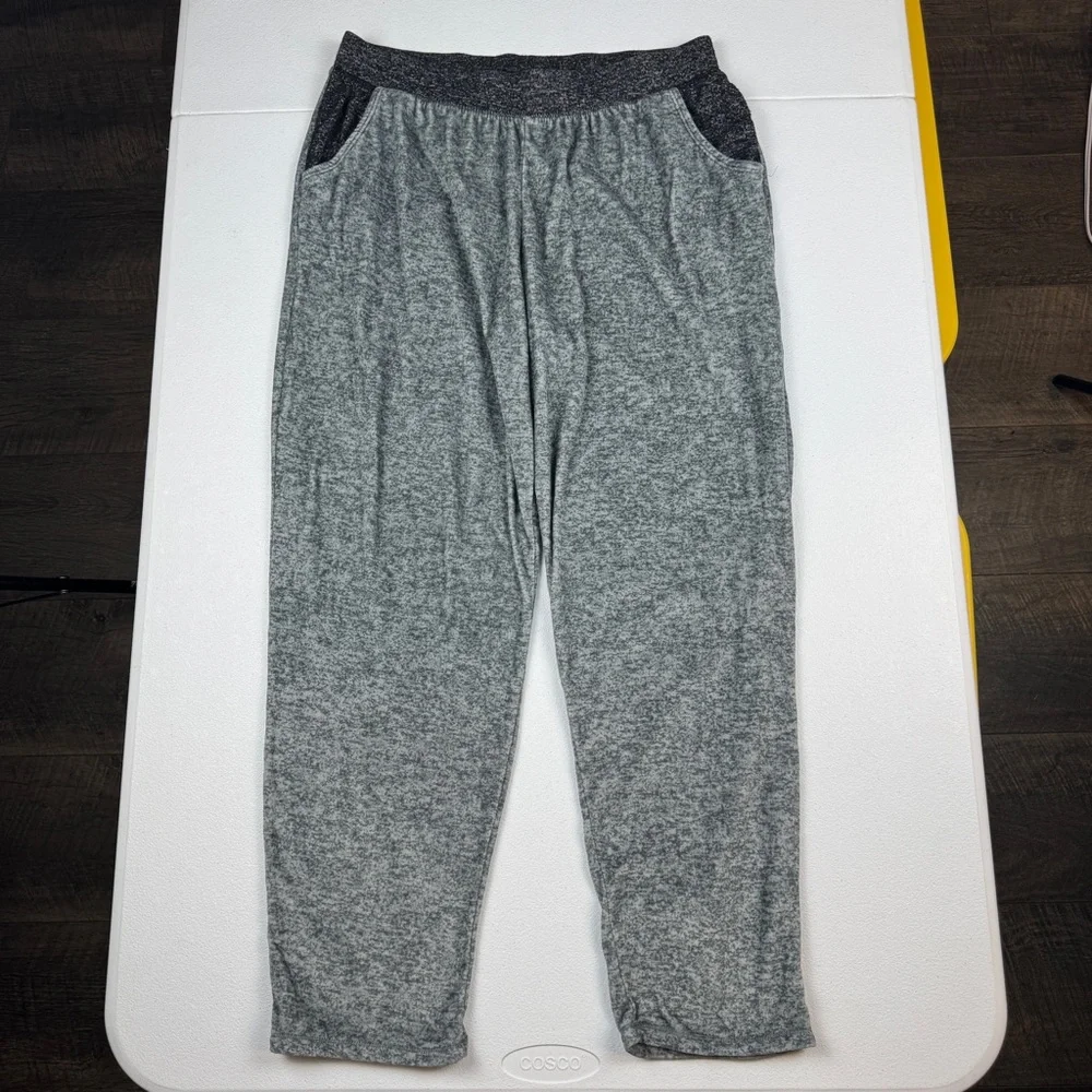 Climate Right Cuddl Duds Joggers Womens M Medium Black‎ Gray Soft Knit